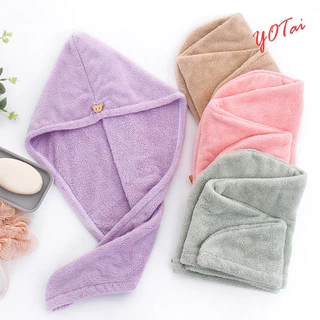 YOTAI ผ้าคลุมผมแห้งไว ผ้าเช็ดผมนาโน หมวกคลุมผมแห้งเร็ว มีให้เลือก5 สี สัมผัสนุ่มละมุ่น ซักทำความสะอาดง่าย