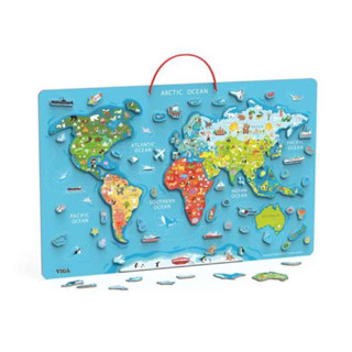 Magetic World Puzzle+Dry Erase Board แบรนด์ viga