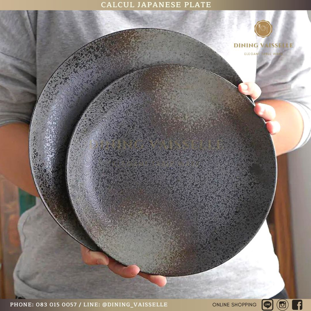 จานเซรามิกCalcul Plate Set สีดำ ออกแบบดีไซน์จากประเทศญี่ปุ่น สวยงาม ทนทาน อุปกรณ์บนโต๊ะอาหาร