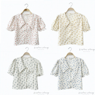 𝟴.𝟴 𝙎𝙐𝙋𝙀𝙍 𝙎𝘼𝙇𝙀 ZS166 Chiffon top เสื้อเชิ้ตปกหยัก แขนตุ๊กตา