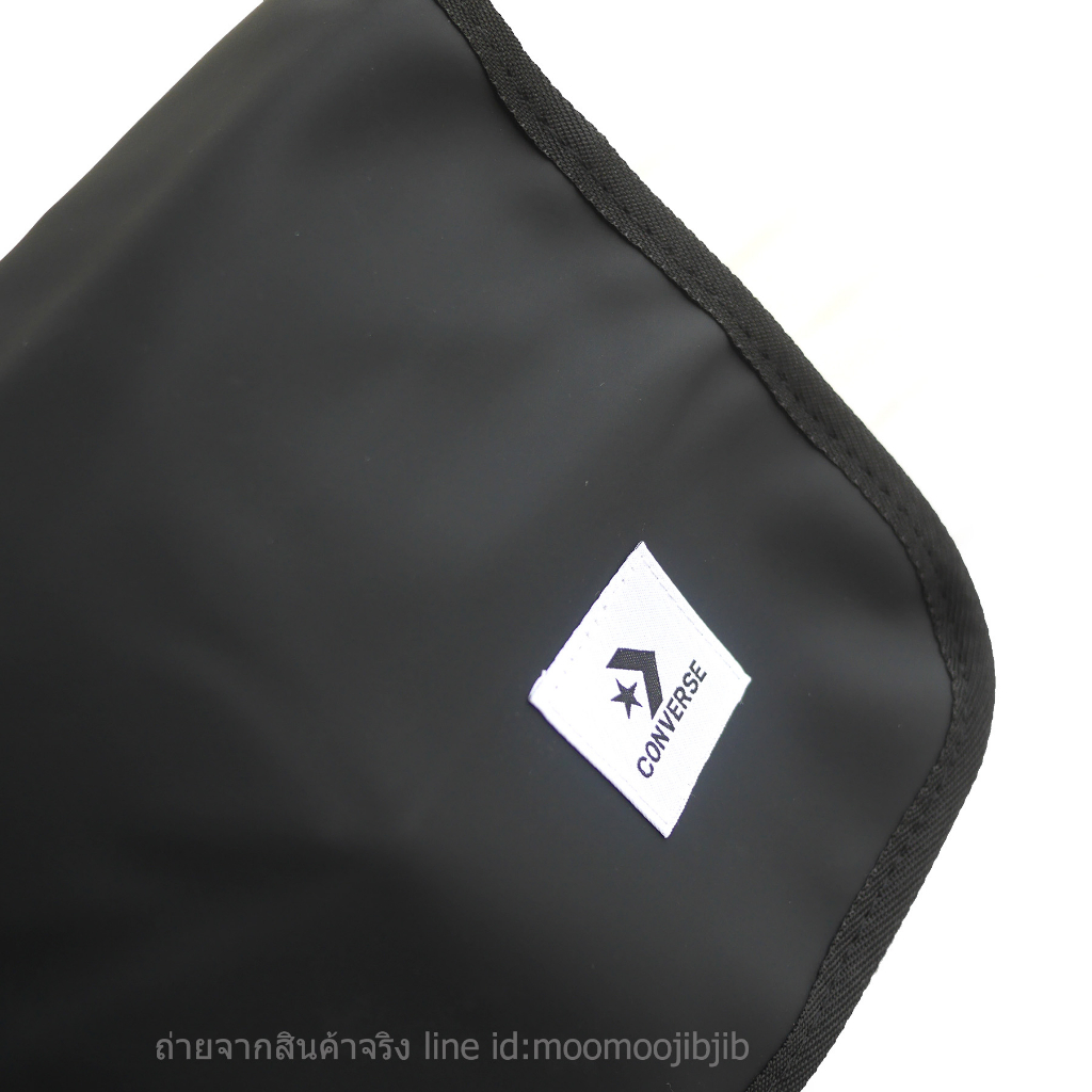 Converse Messenger สีดำด้าน หนัง pu หนา กันน้ำได้ ทรงสวย ใส่หนังสือเรียน ไอแพด สายยาว