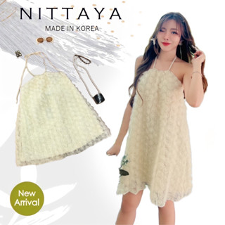 NITTAYA: เดรสกุหลาบขาว3มิติ(*สอบถามสต๊อกก่อนกดสั่งน๊า)