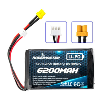 [แบตเตอรี่ 2S] Radiomaster Boxer Lipo Battery 2S 7.4V 6200mAh  แบตสำหรับรีโมท หรือ ใช้เลี้ยงรีซีฟ