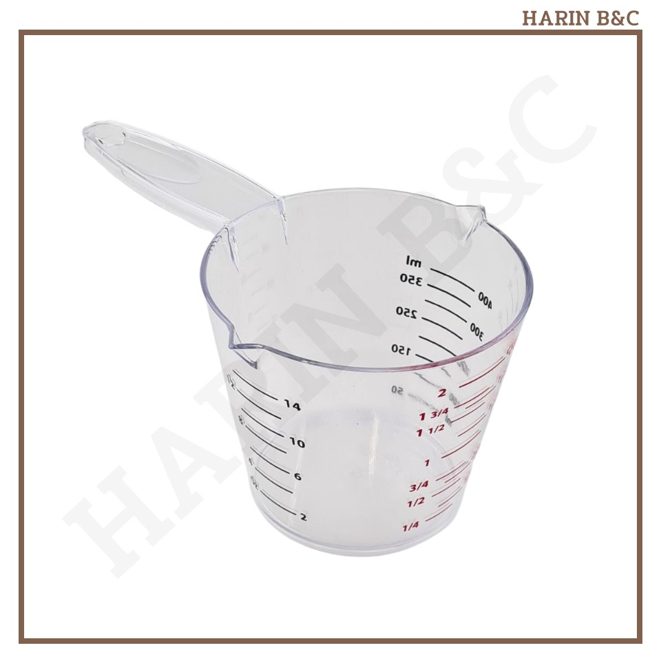 ถ้วยตวง พลาสติก RW2004 หน่วยวัด 400มล. / 2ถ้วย / 14ออนซ์ / PS Plastic Measuring Cup (400ml, 2cup, 14oz.)