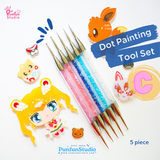 อุปกรณ์หัวกลมหลายขนาด Dot Painting Tool Set C / Set 5 pieces / 10 various head sizes.