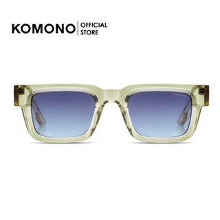 KOMONO Victor Sage Gradient แว่นกันแดดทรงสี่เหลี่ยมผืนผ้า สีเทาใส