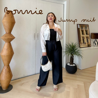 Lady M | Bonnie jump suit ชุดจั้มสูทสาวอวบมาพร้อมชุดคลุม