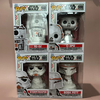 Funko pop Star wars snowman [Christmas][Set of 4][C3-po][Bobafett][R2d2][Stormtrooper]