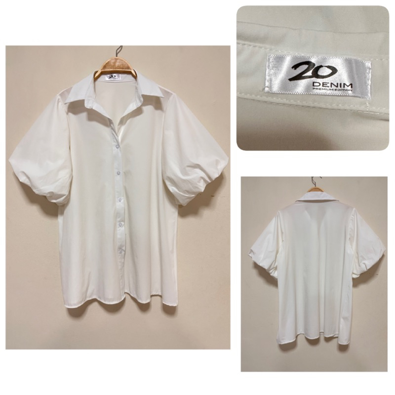 ส่งต่อ เสื้อ/มินิเดรส 20denim ฟรีไซส์ สีขาว (shop 450฿)