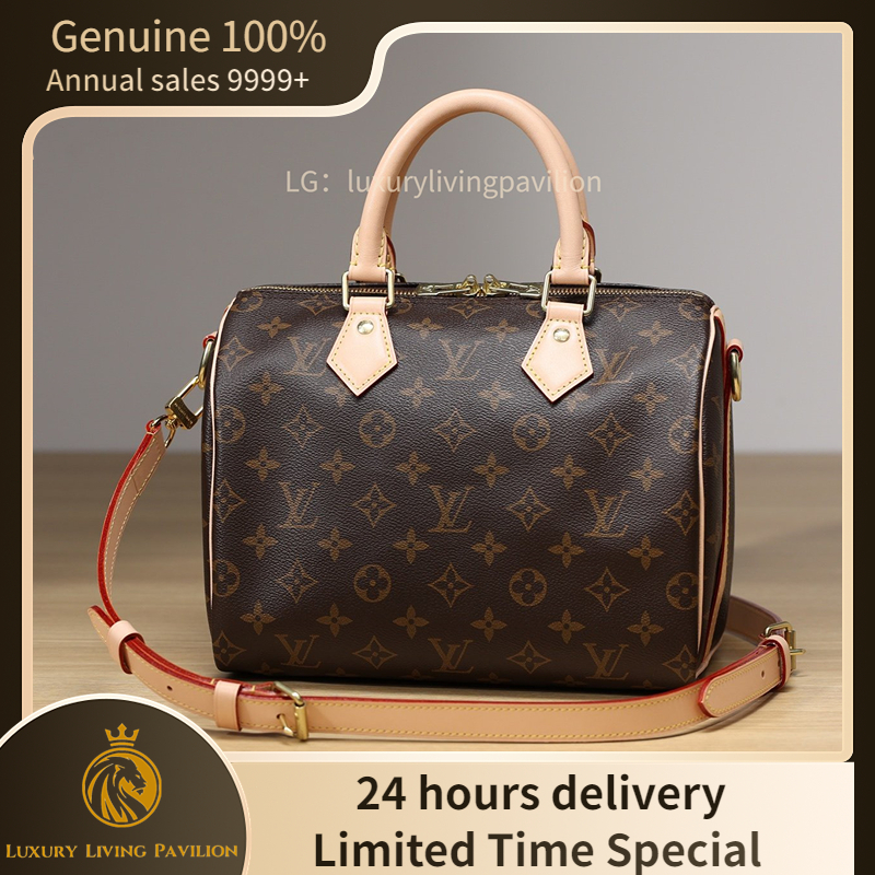 👜ซื้อในฝรั่งเศส กระเป๋า Louis Vuitton SPEEDY 25 (มีสายสะพาย) กระเป๋าสะพาย