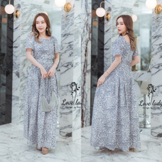 ชุดเซทกระโปรงยาว ชุดพิมลายไทย Love lady