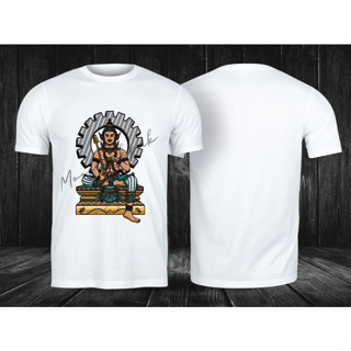 เสื้อยืดสีขาวสกรีนลายพระวิษณุกรรม 024 (สกรีนด้านหน้าเต็มตัว)