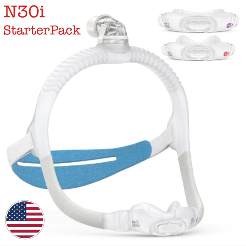 ResMed AirFit N30i Stater Pack ,มีคูชชั่น 3 ขนาดในห่อ สินค้าแท้ พร้อมส่งจาก กทม.