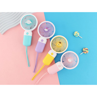 มาใหม่!!พัดลมมือถือ ลายการ์ตูน อันเล็กพกพาสงบ ชาร์จ USB สีสวยน่ารัก portable fan