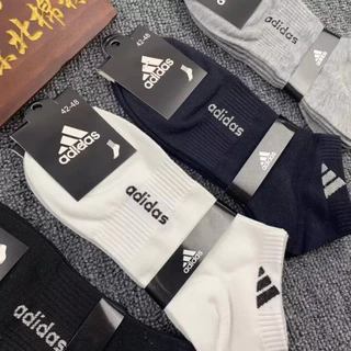 Adidas ถุงเท้ากีฬาแฟชั่น Unisex Socks จำนวน 10 คู่ คละสี คุณภาพดี（1แพ็ค มี10 คู่）