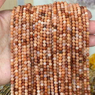 พิ้งค์ แจสเปอร์ Pink Jasper 3 mm ทรงกลม เส้นยาว