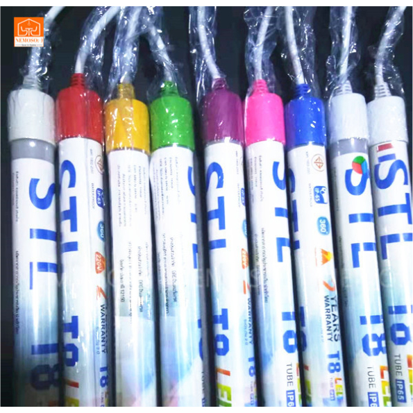 ไฟงานวัด T8 LED (ชุด5 หลอด คละสี) ไฟขายของใช้งานง่าย กันน้ำ นีออนพลาสติกไม่แตกง่าย มีปลั๊กเสียบ แอลอีดี ใช้งานได้เ ราคา ถูกที่สุด ดีลบีเคเค แกลเลอรีภาพที่ 6