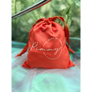 ถุงผ้า Shop by Pimmy  (Size A) สีส้ม ขนาด สูง 8" x กว้าง 6"