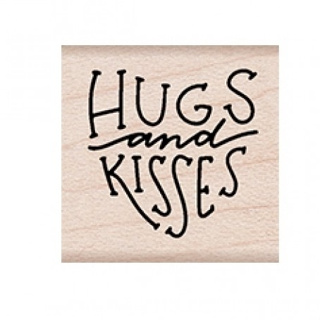 HUGS AND KISSES MESSAGE แสตมป์ไม้