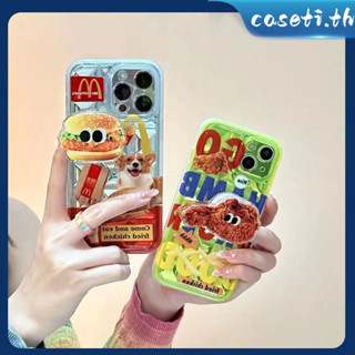 คูปองเคลม🎀เคสไอโ case for iphone 11 12 Fun Burger น่องไก่ทอด เคส 14 13 12 11 pro max เคสโทรศัพท์มือถือที่สร้างสรรค์