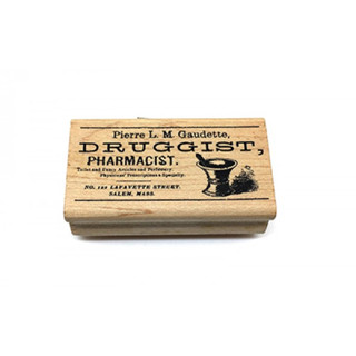 DRUGGIST Wood stamp  แสตมป์ไม้