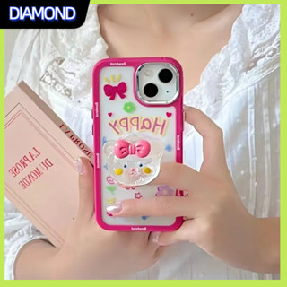 💲คูปองเคลม💲เคสไอโฟน case for iphone 11 12 หมีใสกับธนู เคส 14 13 12 11 pro max เคสแข็งแบบใส นุ่มและทนทาน กันรอย