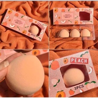 เซตฟองน้ำลูกพีช 3 ชิ้น🍑🍑🍑BEAUTY BLENDER PEACH