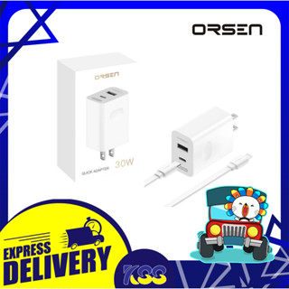 ชุดชาร์จเร็ว อแดปเตอร์หัวชาร์จเร็ว Orsen by Eloop Dual Ports Adapter Fast Charge 30W C15 เปิดบิลใบกำกับภาษีได้