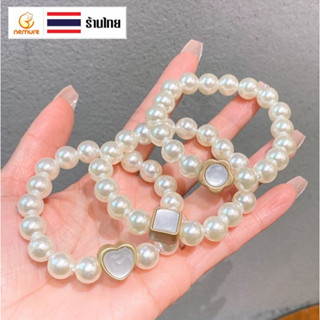 (A-288) ยางรัดผมไข่มุก สีขาวนวล ยางรัดผมแฟชั่นเกาหลี ยางรัดผมออกงาน เรียบหรู ลุคคุณหนู ยางมัดผม ประดับผม