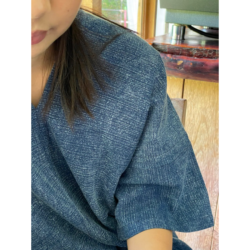 Pround.store - เดรสยาวทรงกระเหรี่ยง Over Size ต่อแขน🧵ผ้าสโตนวอช❗️เดรสพื้นเมือง - รูปที่ 3