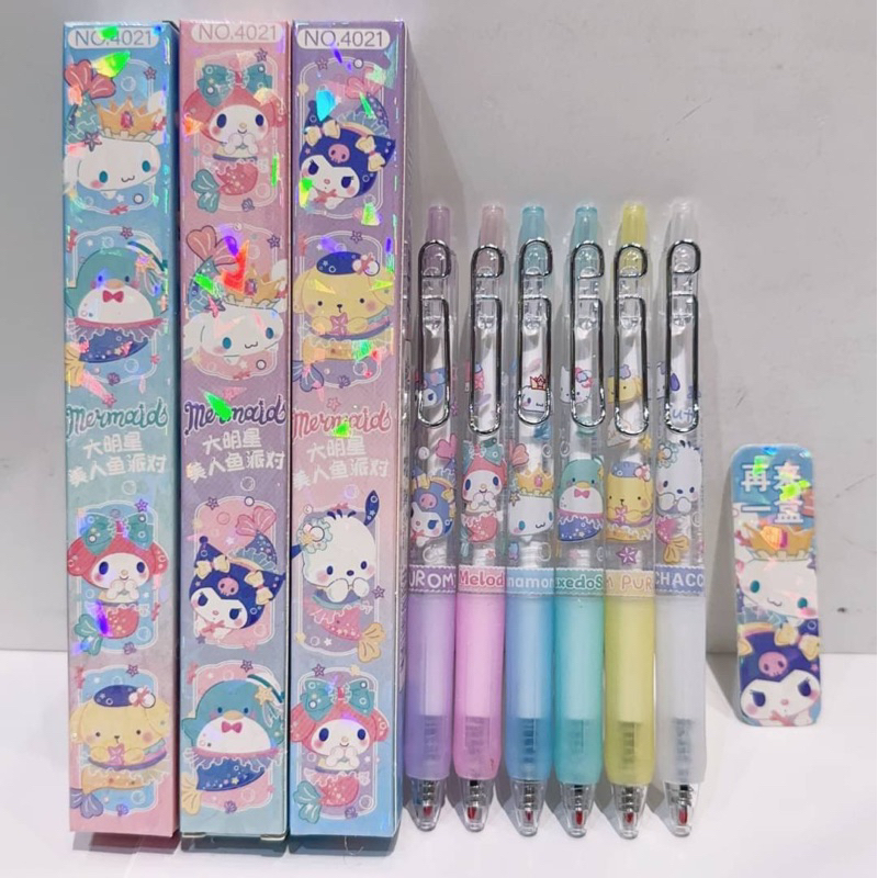 ‼️พร้อมส่ง‼️ปากกากล่องสุ่ม Sanrio ด้ามเงิน เขียนลื่นมากแม๊
