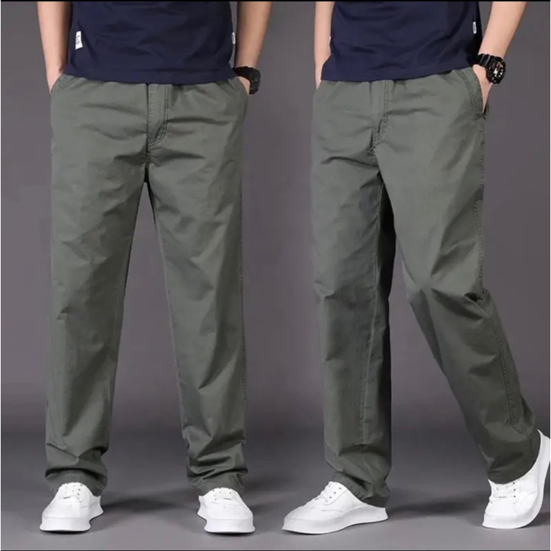 COD M-6XL  กางเกงขายาวผู้ชายฤดูร้อนลำลองหลวมพลัสไซส์กางเกง
