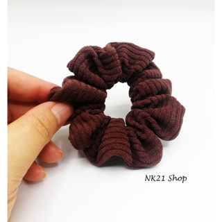 NK21 โดนัทรัดผม ไซส์มินิ หนังยางรัดผม สีน้ำตาล Mini Scrunchies,Scrunchies,Scrunchy,Hair accessories