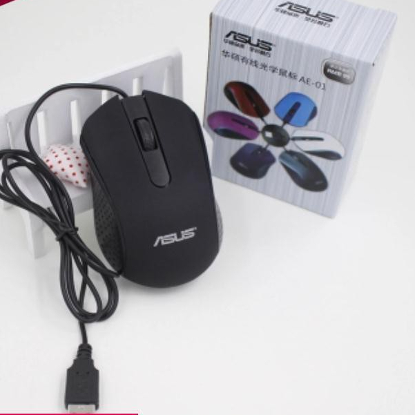 ☊ Asus/ASUS AE-01 เมาส์แบบมีสาย USB โน้ตบุ๊ค คอมพิวเตอร์ตั้งโต๊ะ คอมพิวเตอร์ตั้งโต๊ะสำนักงานทั่วไป เ