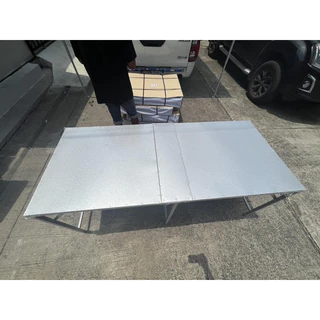 โต๊ะพับซิงค์ ปูหน้าเมทัลชีท ขาไม่ชุบสี75x177x75 ,75x150x72 , 75x200x75.