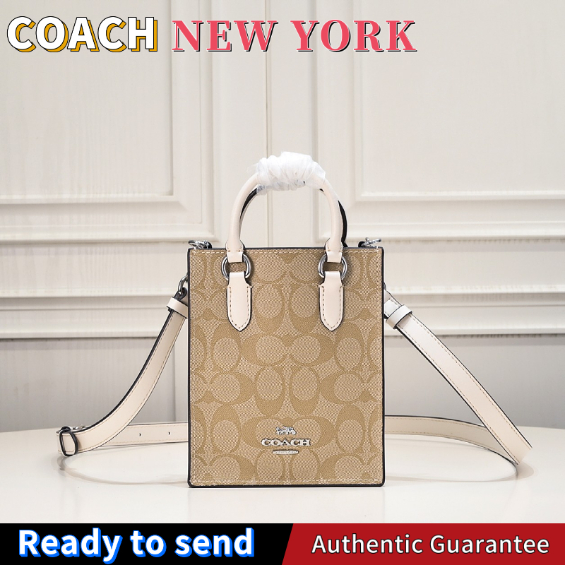 พร้อมส่ง🌟แท้ 💯%Coach Mini Sheet Music Bag กระเป๋าสะพายข้างผู้หญิง（สามารถพกพาได้）CJ494