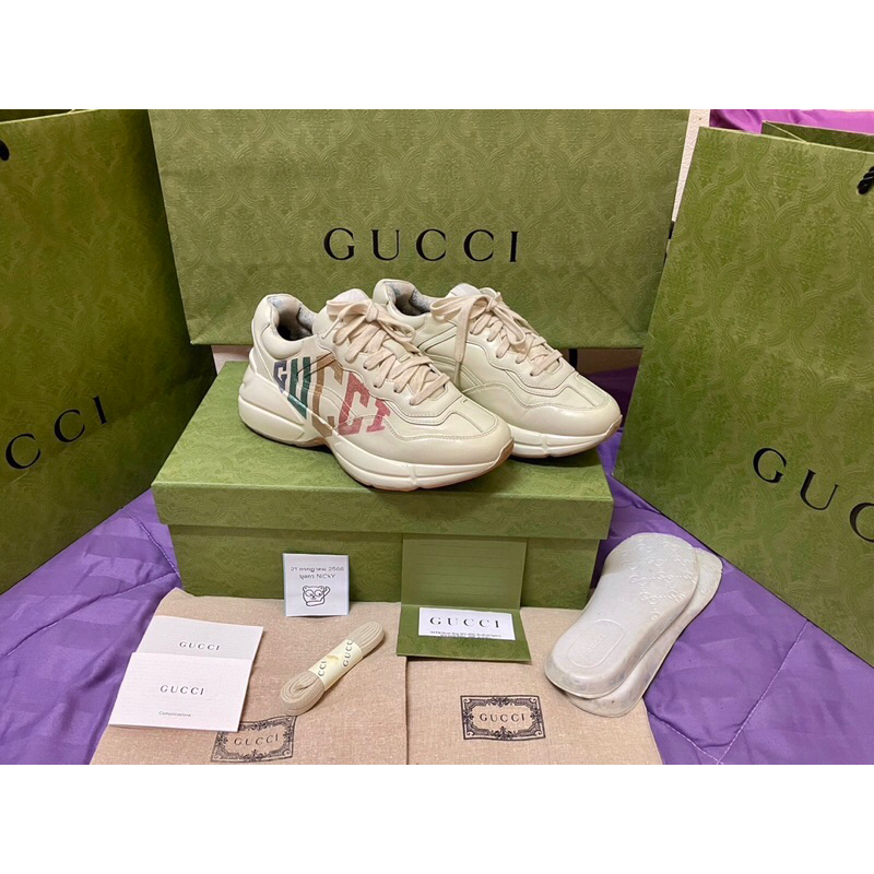 Use VeryVeryLike New Women's Rhyton Glitter Gucci sneaker  Size36 วัดซอฟ 23.5-24Cm    มือ2