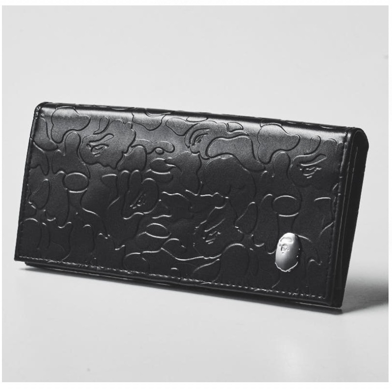 A BATHING APE Bape Camo Leather Long Wallet