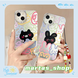 ❤️ส่งของขวัญ❤️ เคสไอโฟน 11 12 13 14 Pro Max สไตล์คู่รัก กระต่าย เลเซอร์ เรียบง่าย ระดับสูง Case for iPhone สาวน่ารักหัวใ