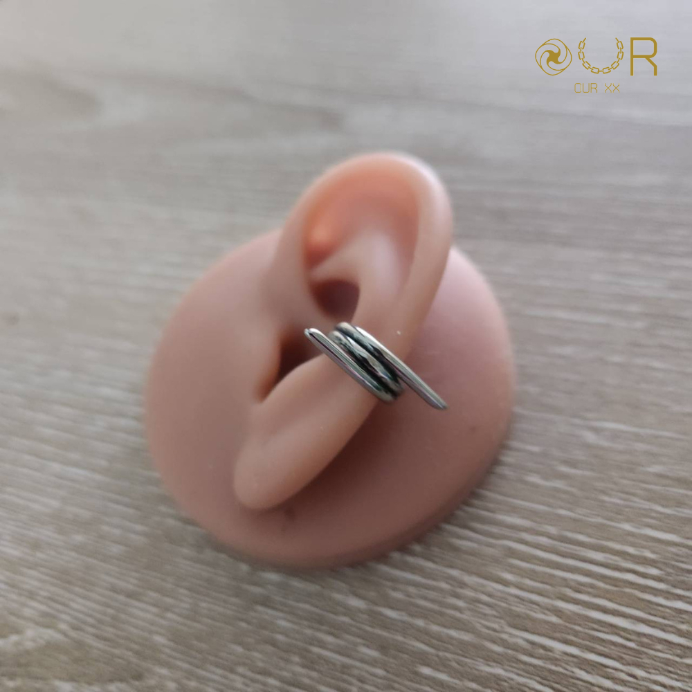 Our XX Spike Cuff ต่างหูหนีบ วัสดุไททาเนียมเกรดเครื่องมือแพทย์ (C023) ราคา ถูกที่สุด ดีลบีเคเค แกลเลอรีภาพที่ 4