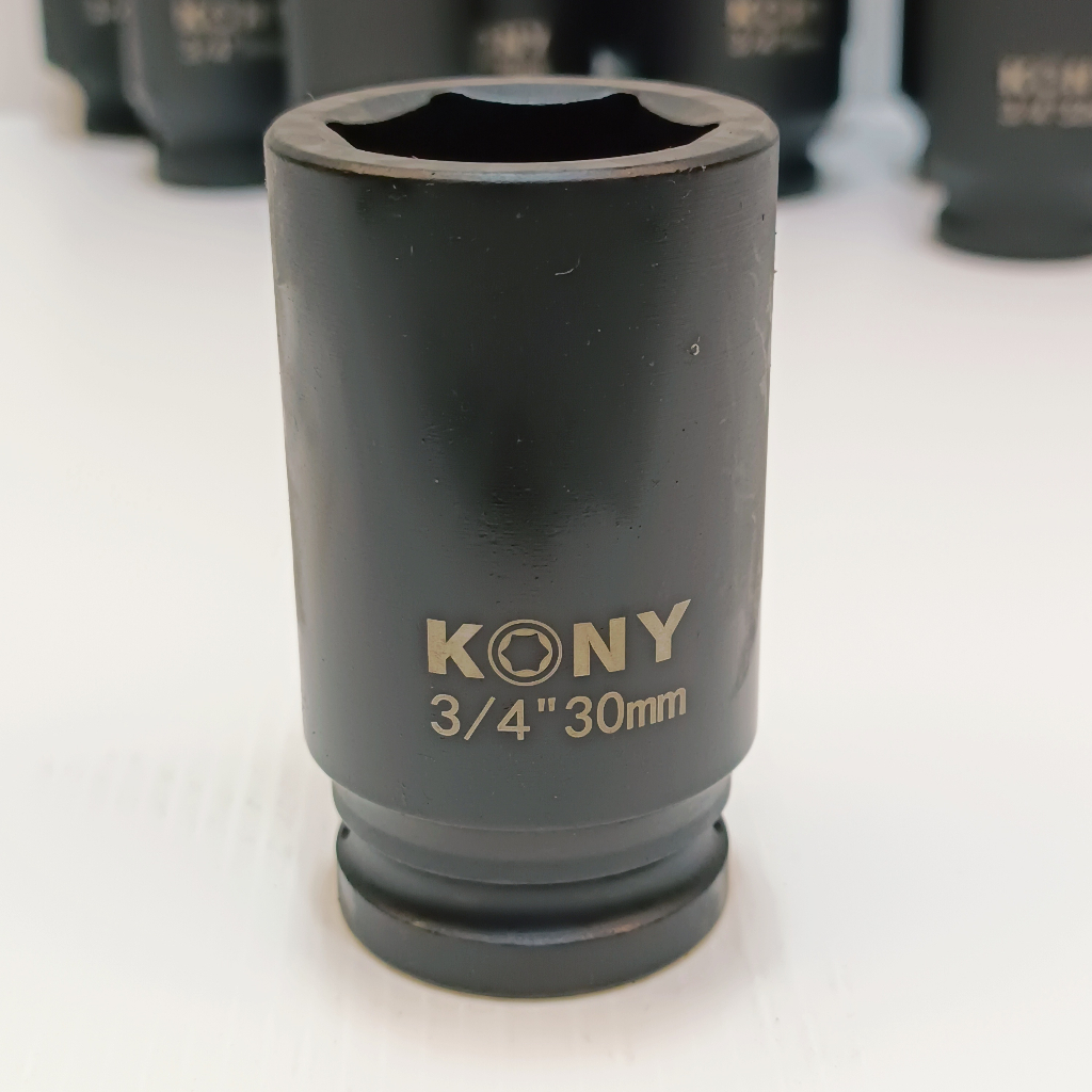 KONY ลูกบล็อกยาว บล็อกลม 3/4 "(6หุน) 6 เหลี่ยม เบอร์ 30 มม. บล็อกแบต บล็อกไฟฟ้า (IMPACT SOCKET)