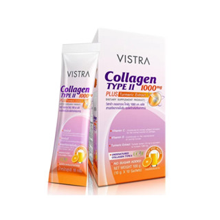 Vistra Collagen Type II 1000 mg Plus Turmeric วิสทร้า คอลลาเจน ไทพ์ทู 1000 มก พลัส  10 ซอง