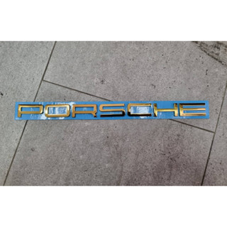 PORSCHE GOLD color letter logo ตัวอักษรโลโก้ ปอร์ดเช่ พอร์ช สีทอง for carrera spyder cayman macan cayenne panamera 718
