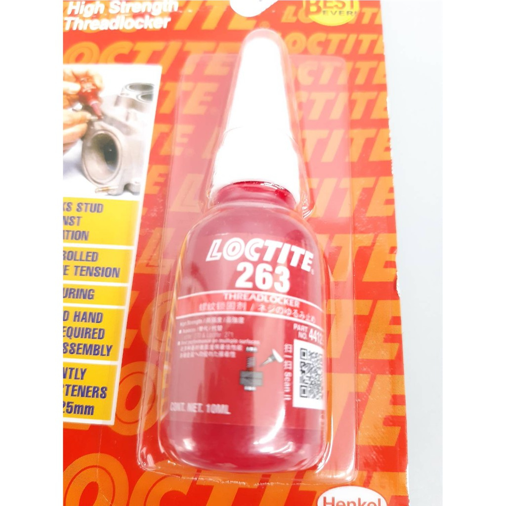 น้ำยาล็อคน็อต Loctite #263 ไม่ทำลายพลาสติก