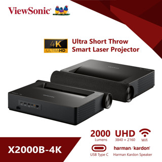 ViewSonic X2000B-4K Ultra Short Throw 4K UHD Laser Projector with 2000 Lumens, Wi-Fi Connectivity, Cinematic Colors, Dol