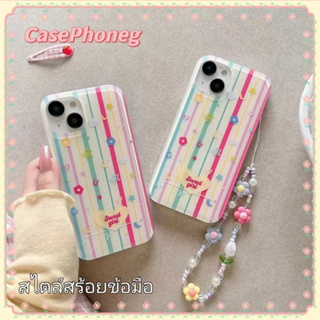 🍑CasePhoneg🍑สไตล์สร้อยข้อมือ รูปหัวใจ สีสัน เรียบง่าย  iPhone 11 14 pro max ป้องกันการหล่น ขอบเต็ม case for iPhone 12 13