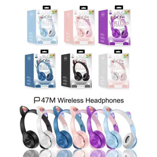 ส่งด่วนๆ🔥 พร้อมส่งหูฟังมาใหม่ ไฟLed เป็นหูแมวบลูทู ธ 5.0 หูฟังแมวสนับสนุน Tf การ์ด ZW-028 P47Mหูฟัง