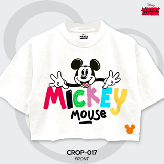 Power 7 Shop เสื้อครอป Mickey Mouse ลายลิขสิทธ์แท้ DISNEY (CROP-017)