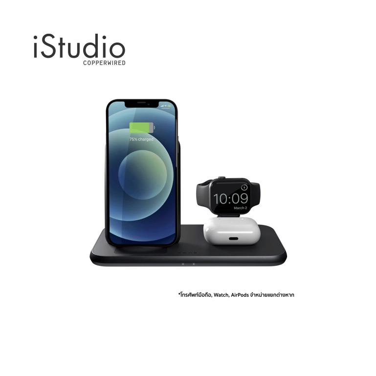 ZENS แท่นชาร์จไร้สาย Aluminium 4 in 1 Stand + Watch l iStudio By Copperwired