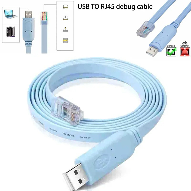 1.2M USB RJ45สำหรับ Cisco USB คอนโซลสายเคเบิล Debug สำหรับ Cisco H3C HP Arba 9306 huawei Router Roll